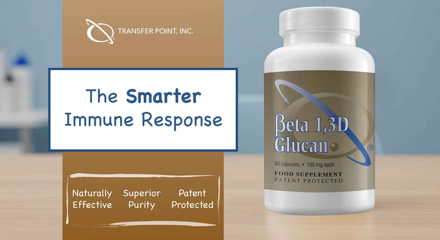Transfer Point Immune Support Supplement β Highly Purified Beta 1,3D Glucan 100 mg per Capsule (b-glucan Fiber) Pack of 2