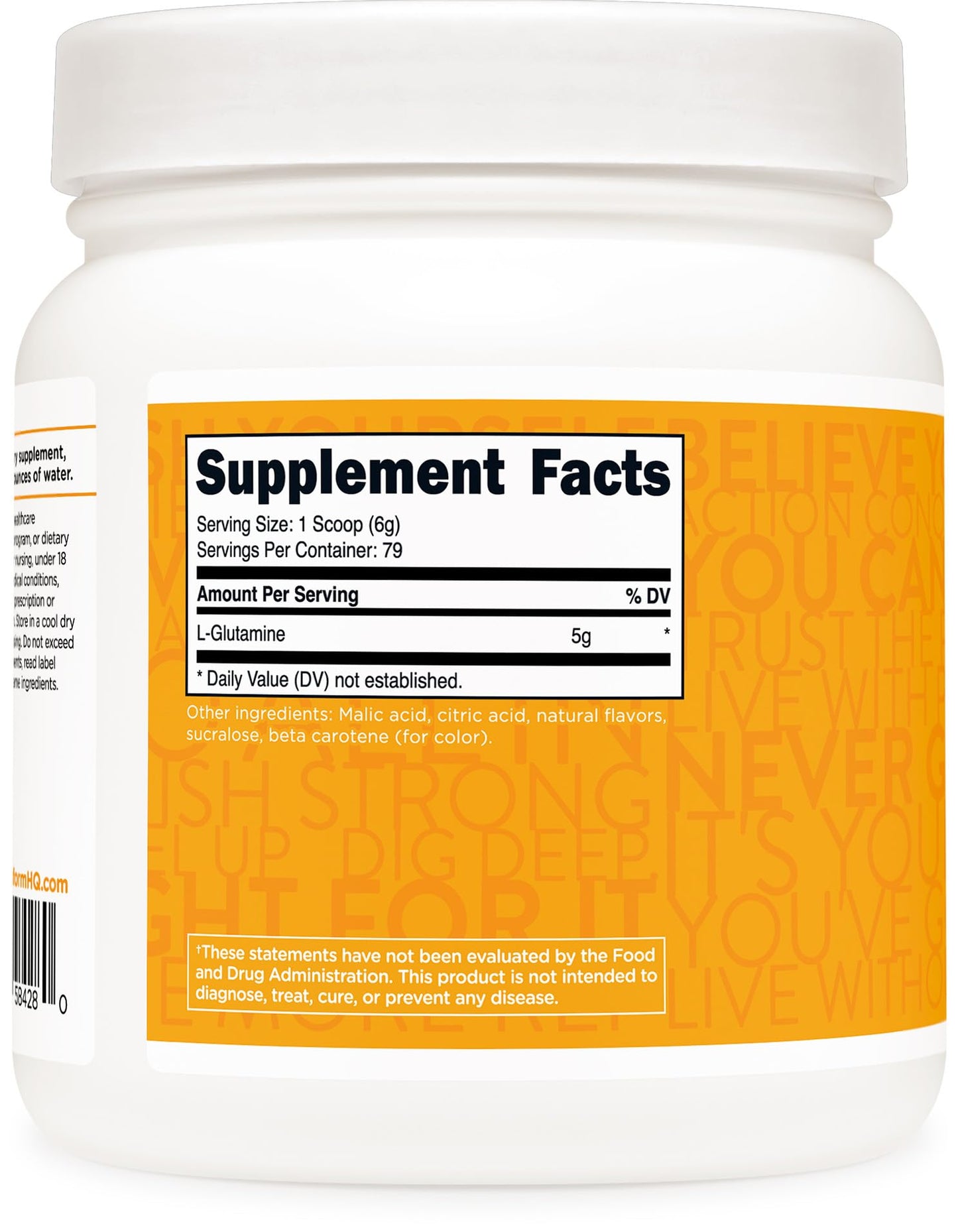 TransformHQ L-Glutamine Powder 500g Tropical Whip โ Gluten Free, Non-GMO