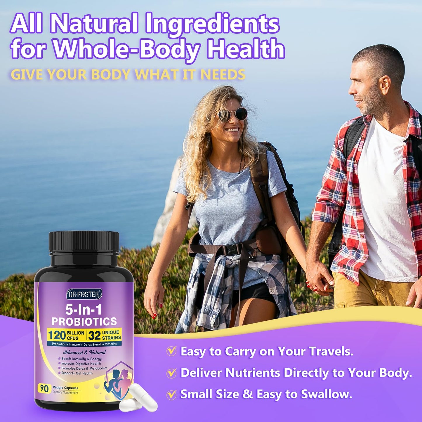 Probiotics for Women & Men โ 120B CFUs, Immune Support & Detox Cleanse