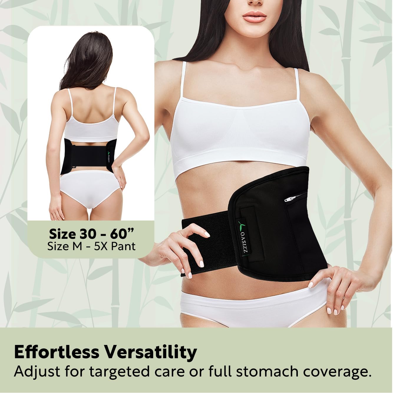 Reusable Castor Oil Stomach Wrap Kit โ Adjustable 30-60 in
