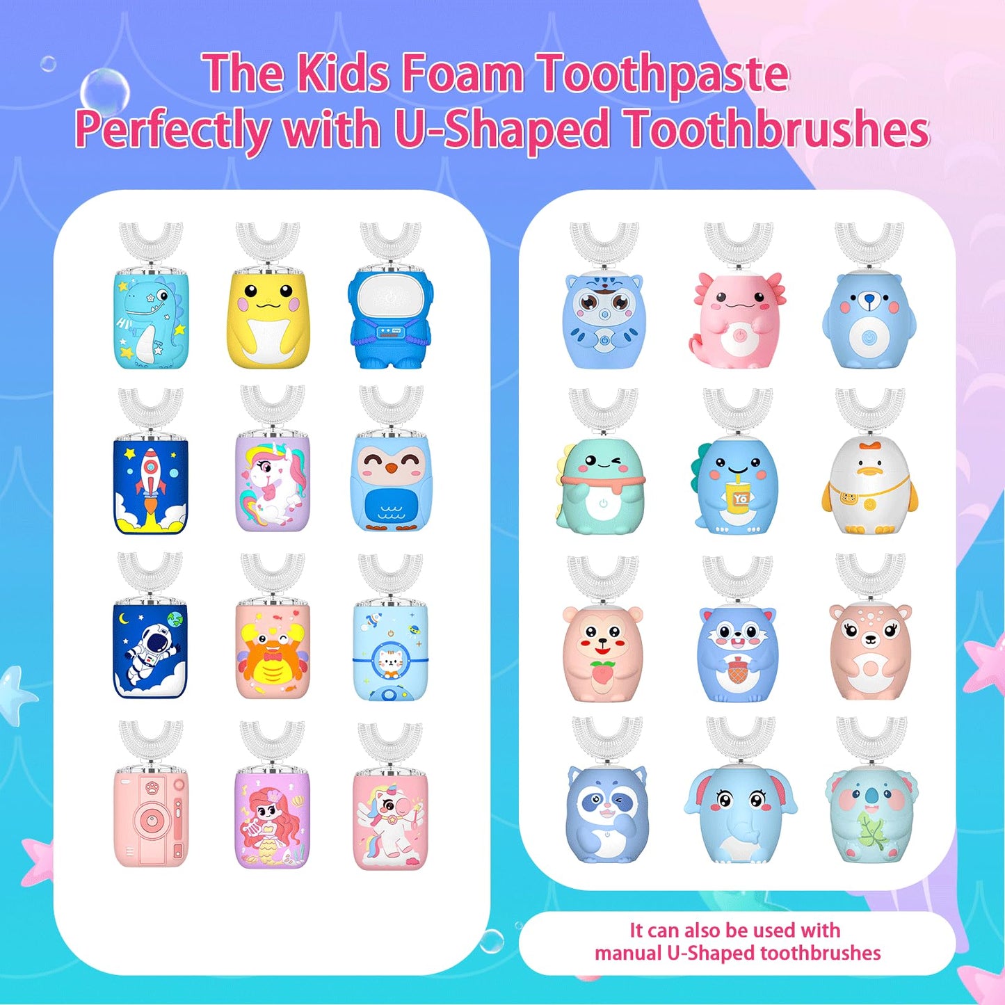 Fluoride Free Foam Kids Toothpaste โ Mint Strawberry, Travel Size