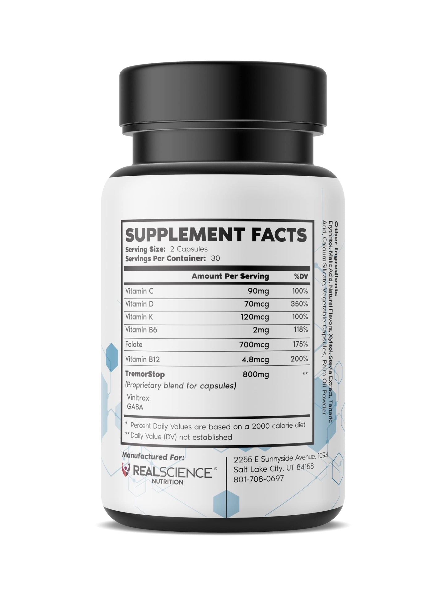 Real Science Tremor Miracle Capsules โ Tremor Relief for Adults | TremorStop GABA Vitamins | Made in USA