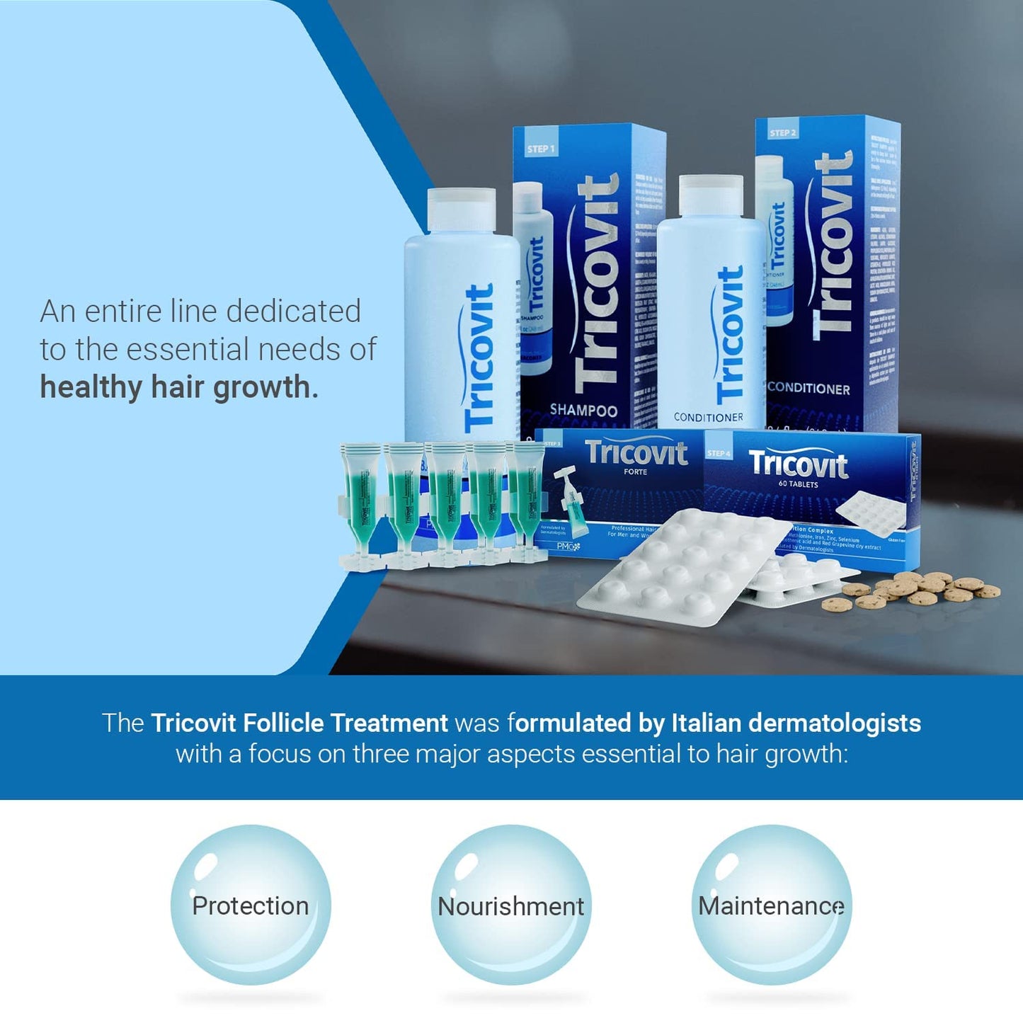 Tricovit Hair Growth Supplement | Nail & Hair Health Vitamins (60 tablets)