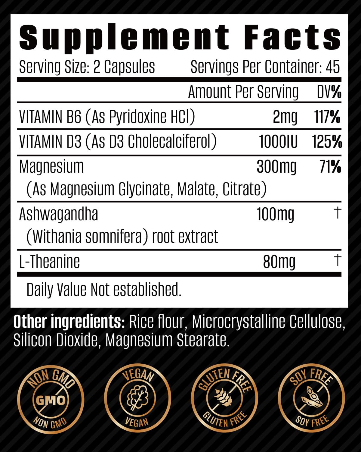 Triple Magnesium Complex 500mg โ 7-in-1 Magnesium Supplement with Glycinate, Malate & Citrate | Ashwagandha & L-Theanine | Vegan | Non-GMO | 90 Capsules