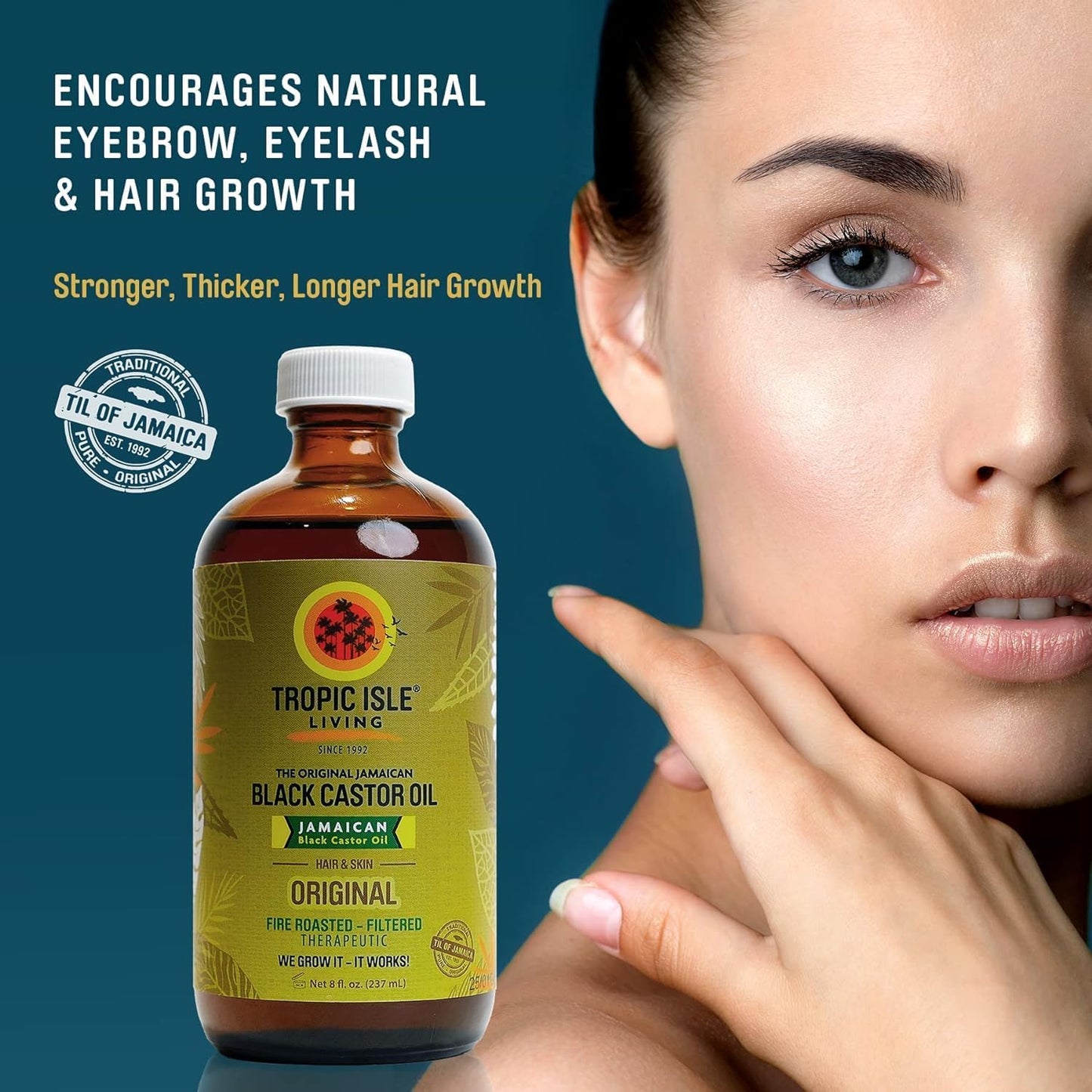 Tropic Isle Living Jamaican Black Castor Oil 8oz โ Hair, Skin & Nails