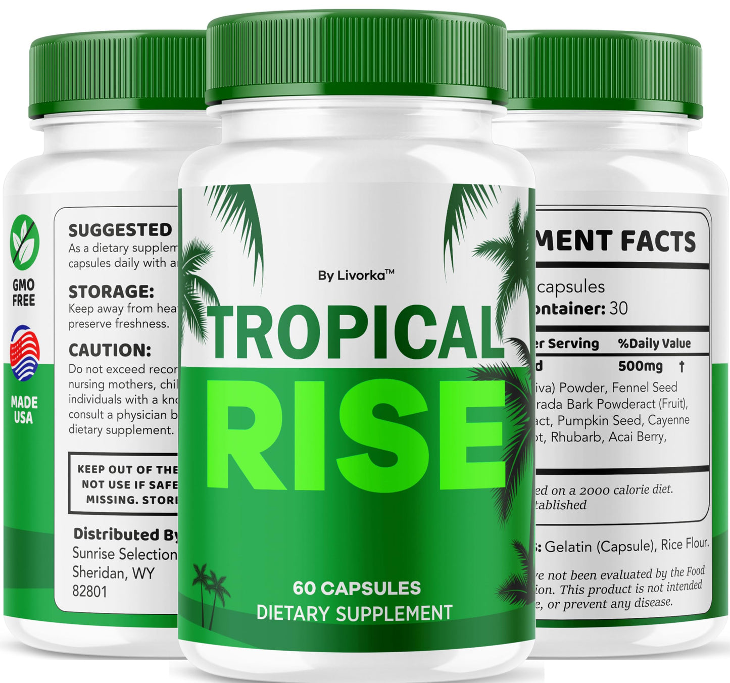 (2 Pack) Tropical Rise for Men Pills โ All-Natural Health Supplement | 120 Capsules