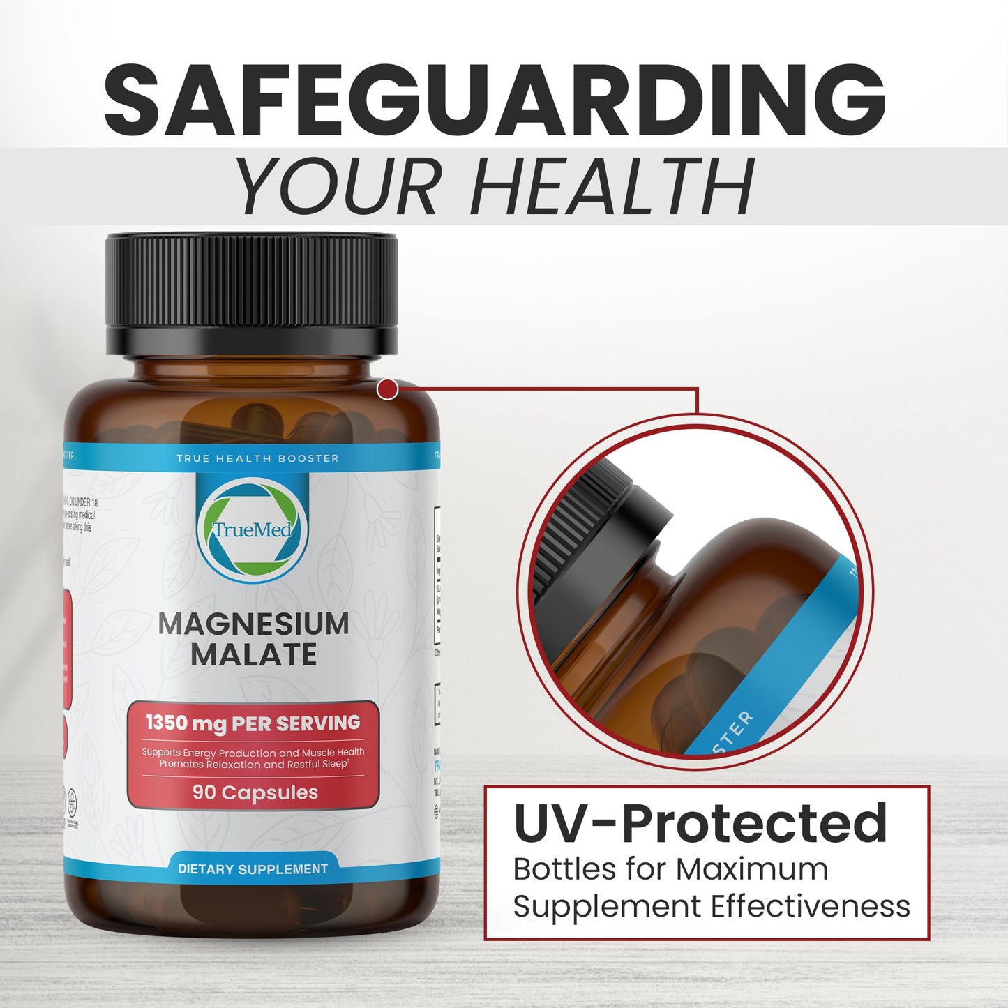 TrueMed Magnesium Malate 1350 mg โ 90 Capsules | High Bioavailability, Muscle Function