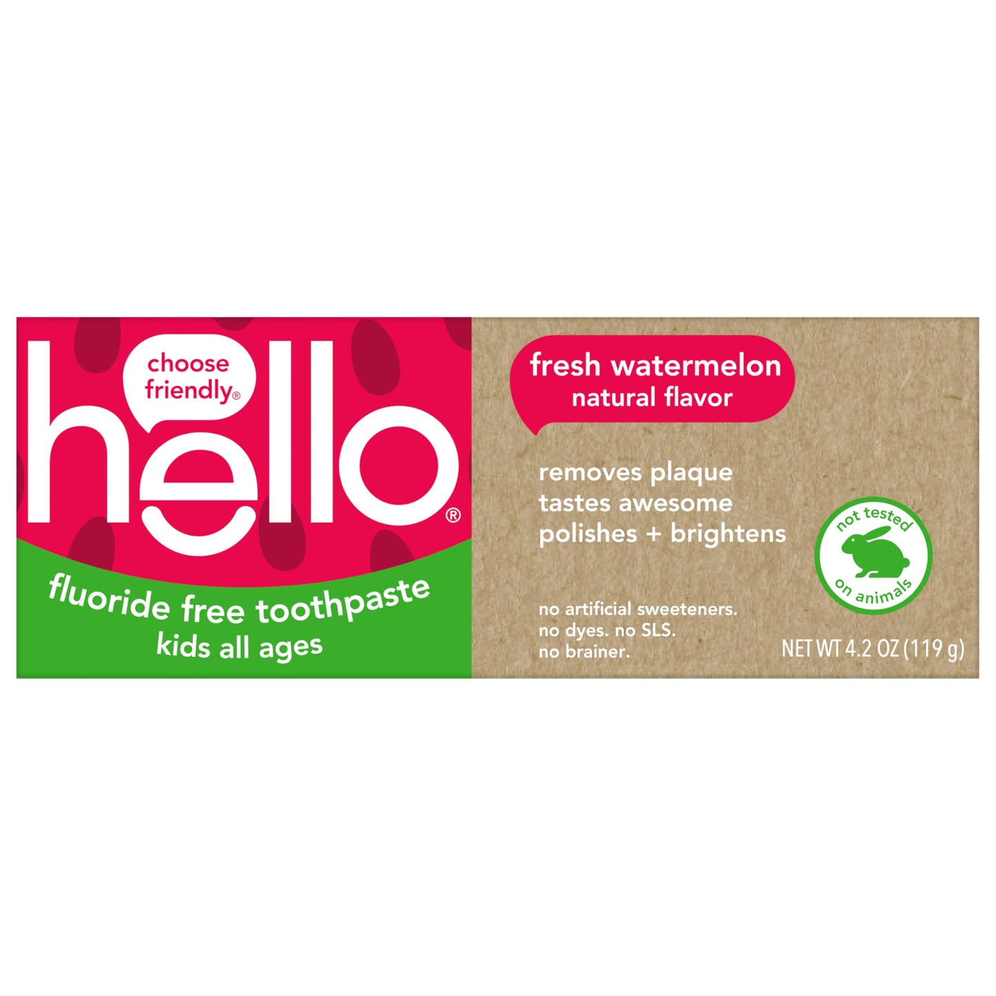 Hello Fresh Watermelon Fluoride Free Kids Toothpaste โ 3 Pack, 4.2 oz Tubes