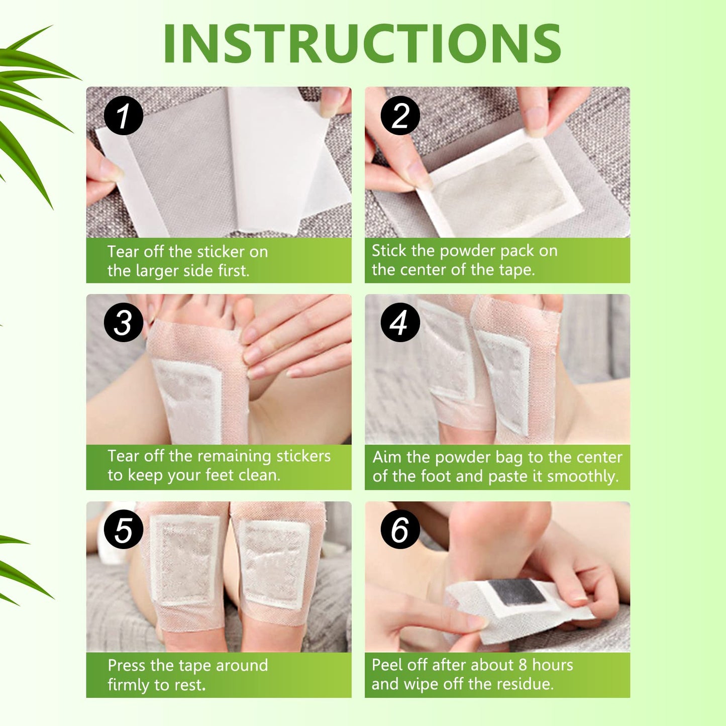 Tudiqe 50PCS Ginger Bamboo Vinegar Foot Pads โ Sleep & Deep Cleansing Patches