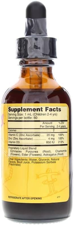 Systemic Formulas TUFF PLAY Kids Immune Support Supplement 2 Fl Oz โ Vitamin C, D3 & Zinc #530