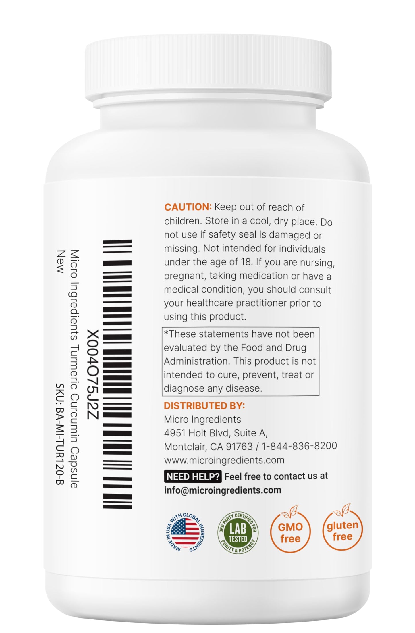 Micro Ingredients Turmeric Curcumin 1000mg | 240 Veggie Capsules | 95% Curcuminoids