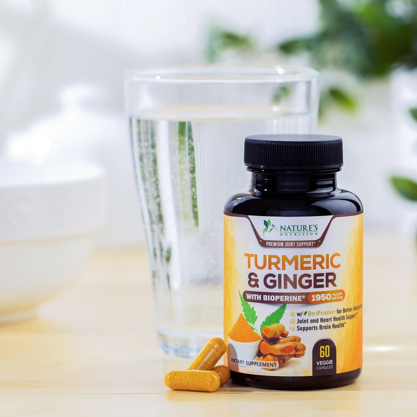 Turmeric Curcumin 1950mg with Bioperine โ 60 Capsules