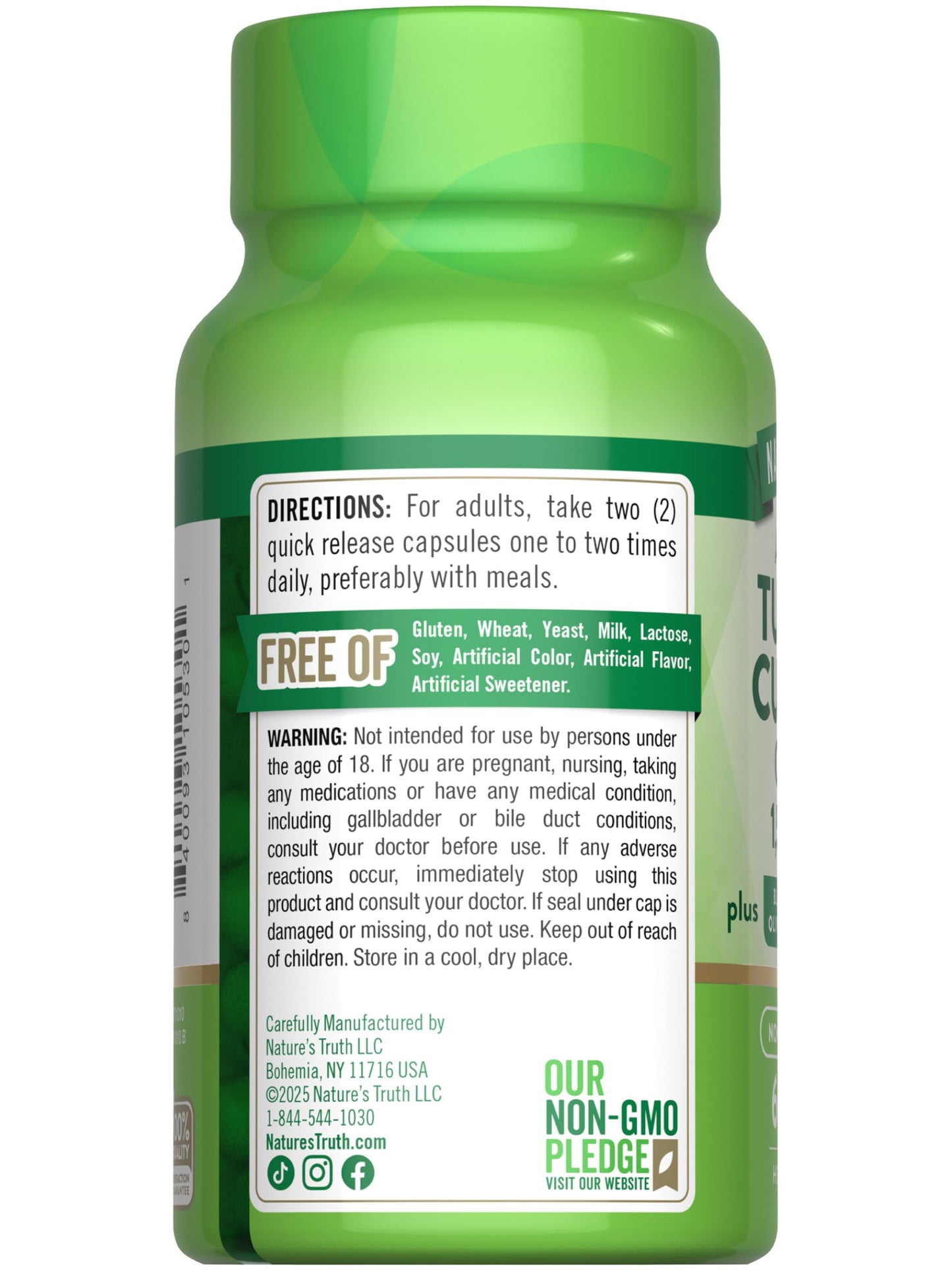 Nature's Truth Turmeric Curcumin 1500 mg β 60 Capsules | Black Pepper, Olive Leaf & Tart Cherry | Non-GMO & Gluten Free