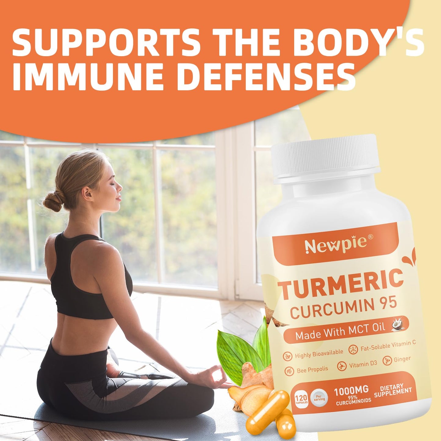 Turmeric Curcumin with MCT Oil โ 120 Capsules, 95% Curcuminoids, Non-GMO, Gluten Free