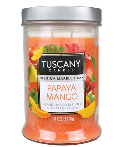 Tuscany Candle Papaya Mango β 18 oz Tropical Scent with Ginger | 80-Hour Burn