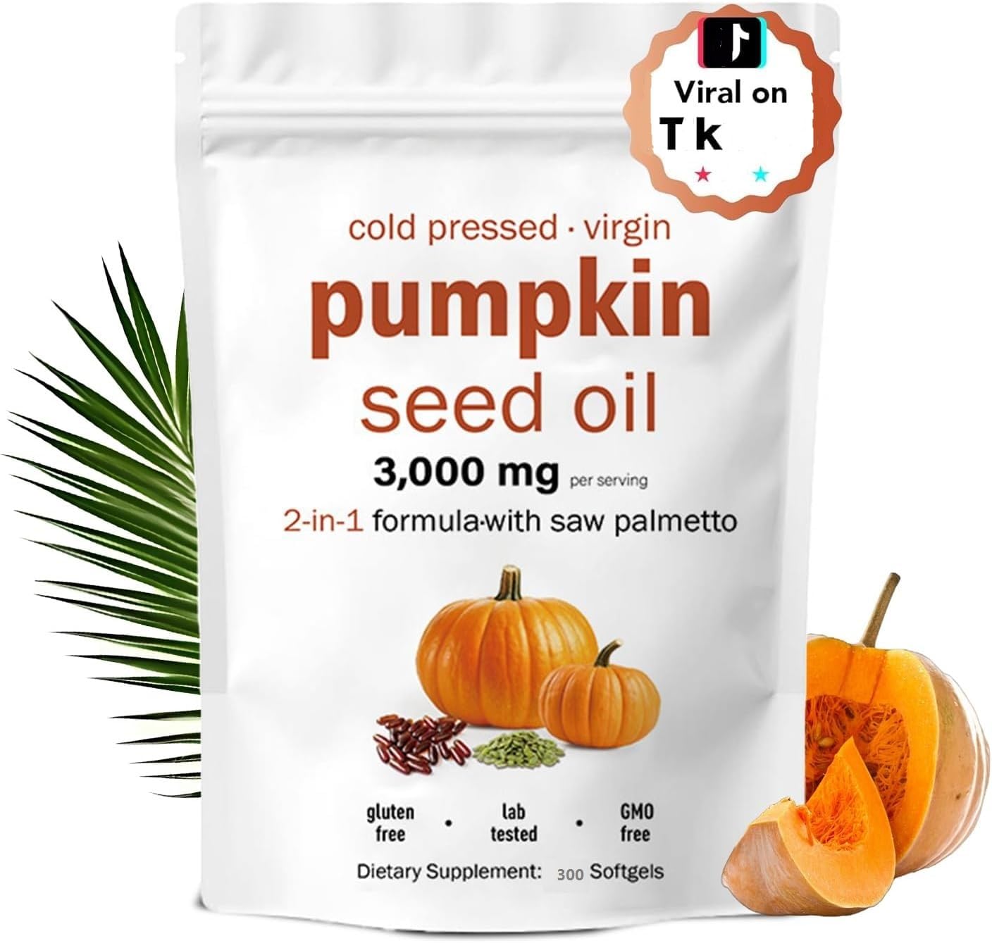 Magic Doll Pumpkin Seed Oil with Saw Palmetto Capsules โ Cold Pressed, 300 Softgels | Supports Hair, Urinary, Bladder & Prostate Health | Non-GMO (2 Bags, 300 Count)