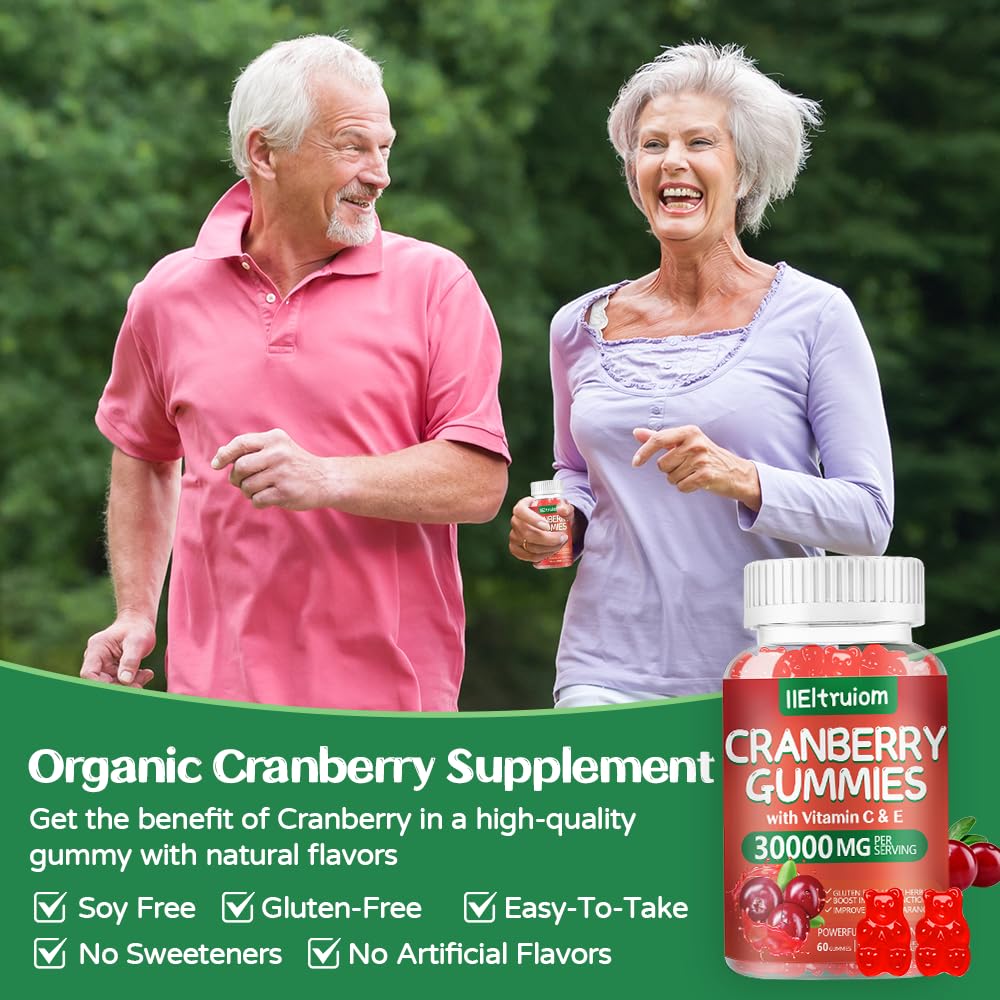 IIEltruiom Cranberry Gummies โ Urinary Tract Health (Women & Men), 50x Concentrate, Hibiscus, 120 Counts