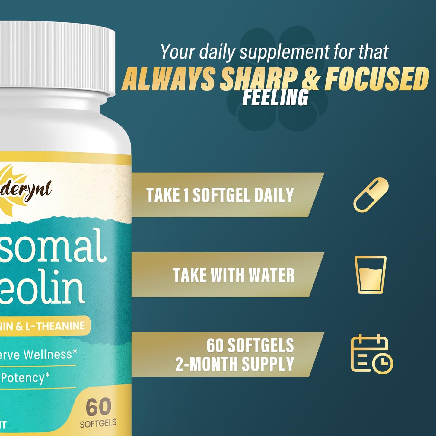 Liposomal Luteolin 200mg โ Brain Support with Apigenin & L-Theanine