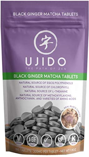 Ujido Black Ginger Matcha Tablets โ 180 Count | Japanese Matcha
