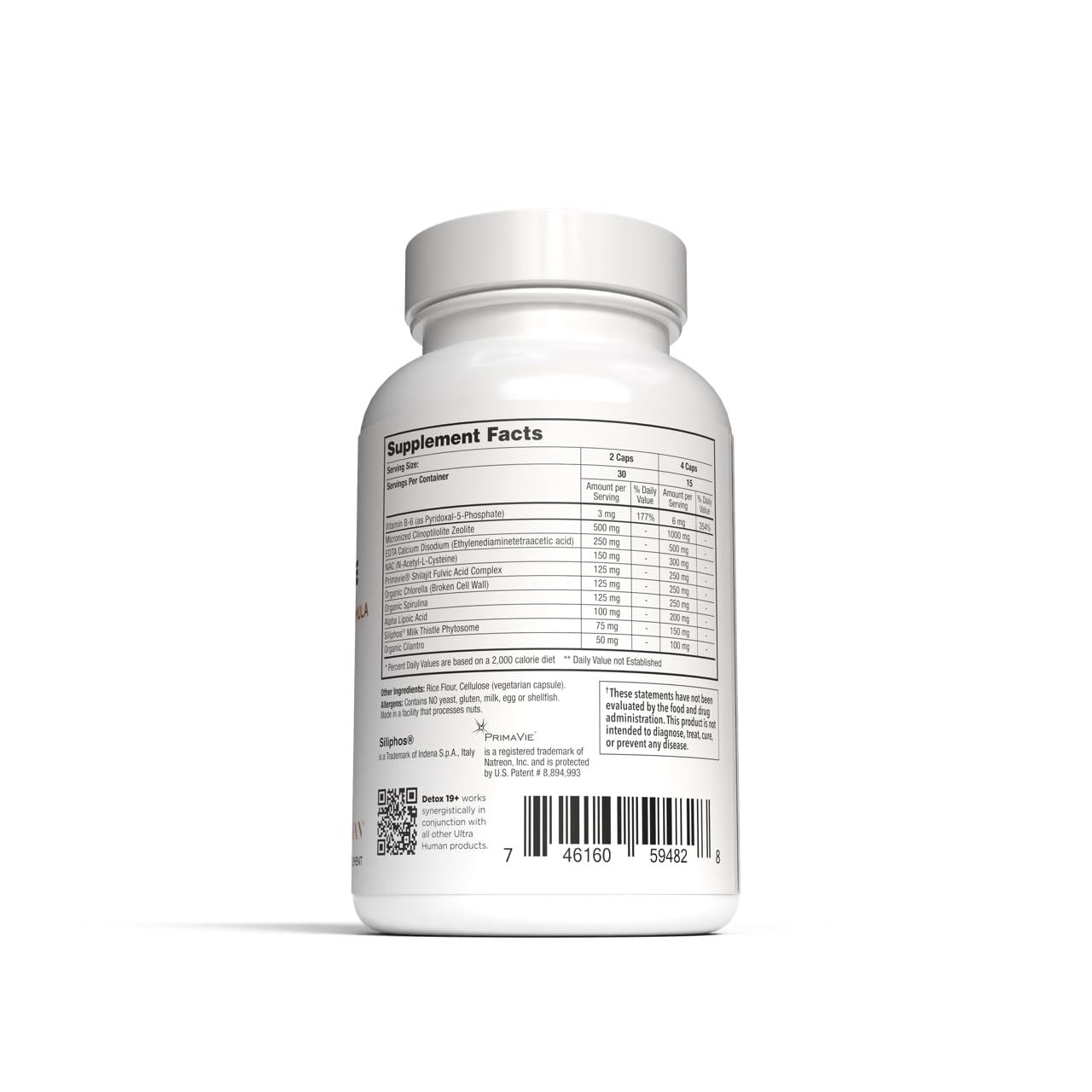 Ultra Human Daily Wellness: Heavy Metal Detox Cleanse with Zeolite, Shilajit, NAC & Organic Greens (60 capsules)