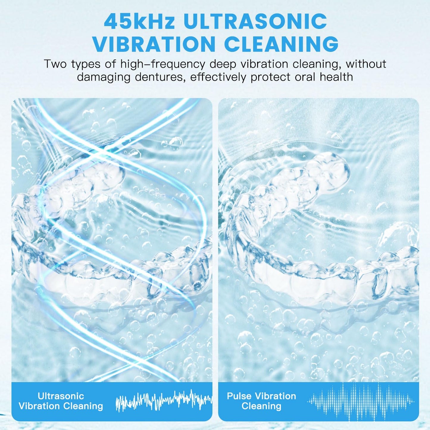 Ultrasonic Retainer Cleaner Machine โ 45kHz, 4 Modes, 200ML Tank, UV Light, 25W