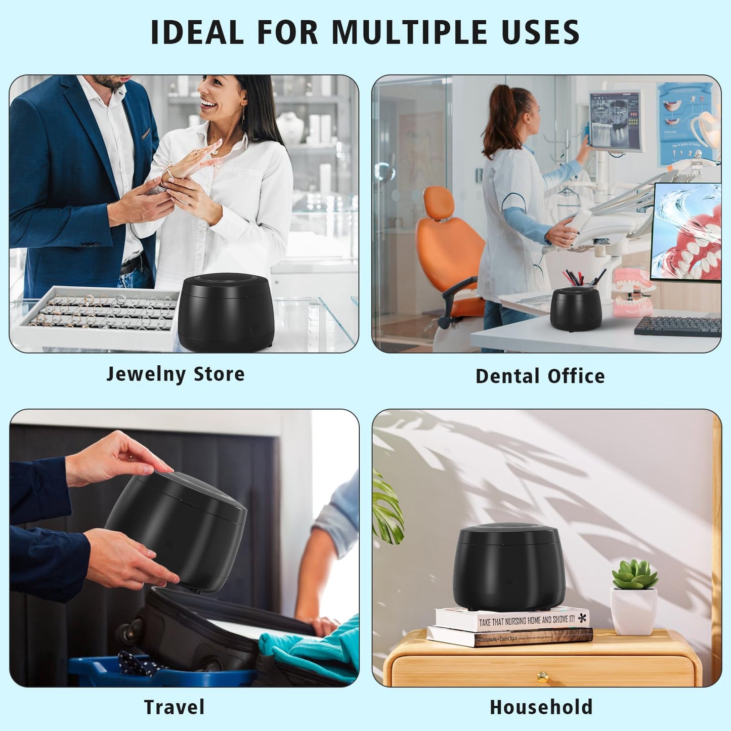 Ultrasonic Retainer Cleaner 43kHz โ Denture, Jewelry & Glasses Cleaning