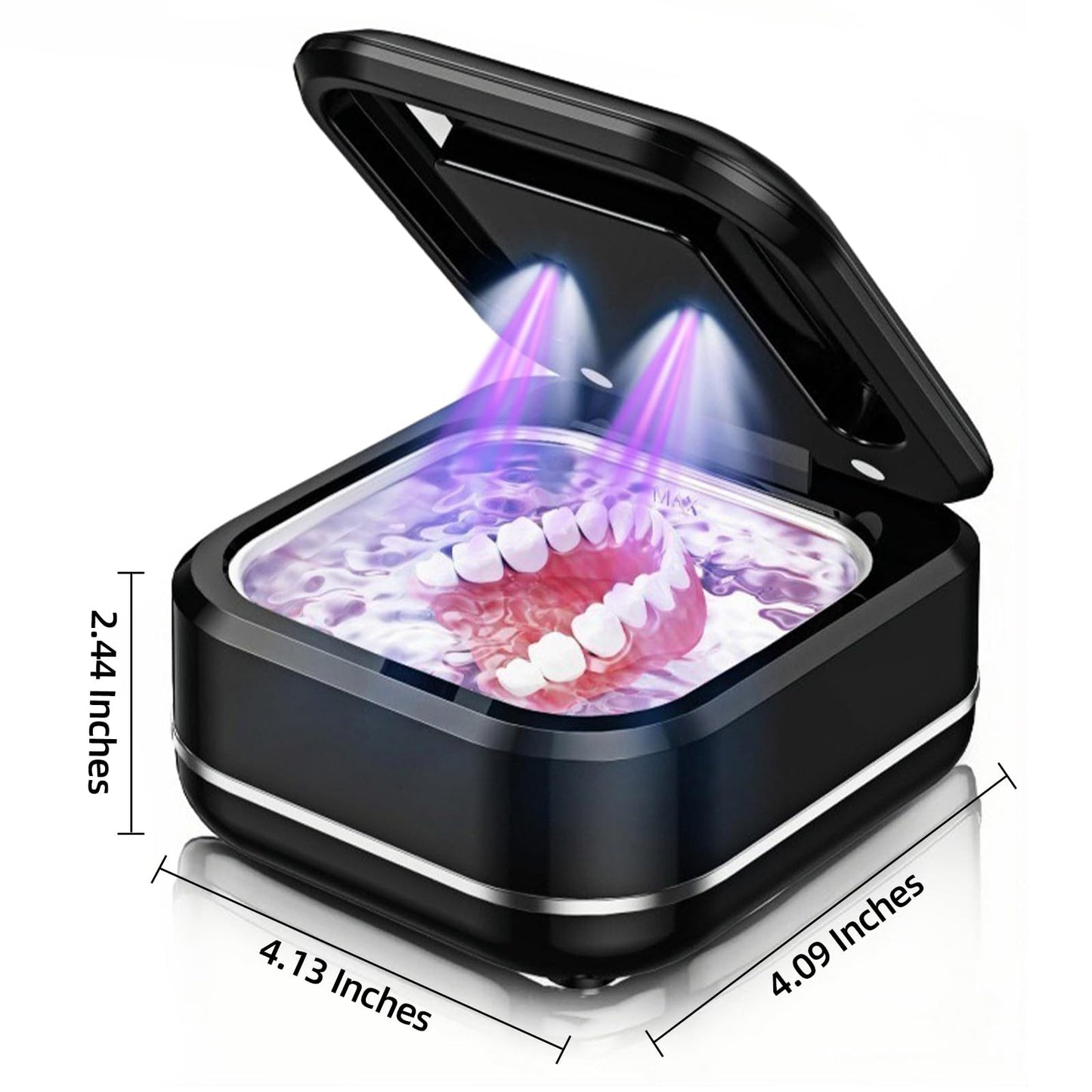 Ultrasonic Retainer Cleaner Machine for Dental Appliances โ 42kHz, 24W, 180ml, Black | YKL