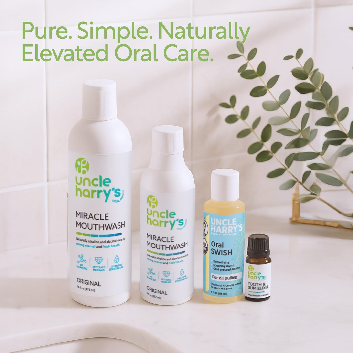 Uncle Harry's Certified Organic Oral Swish โ Ayurvedic Sesame Oil Pulling (4 oz)