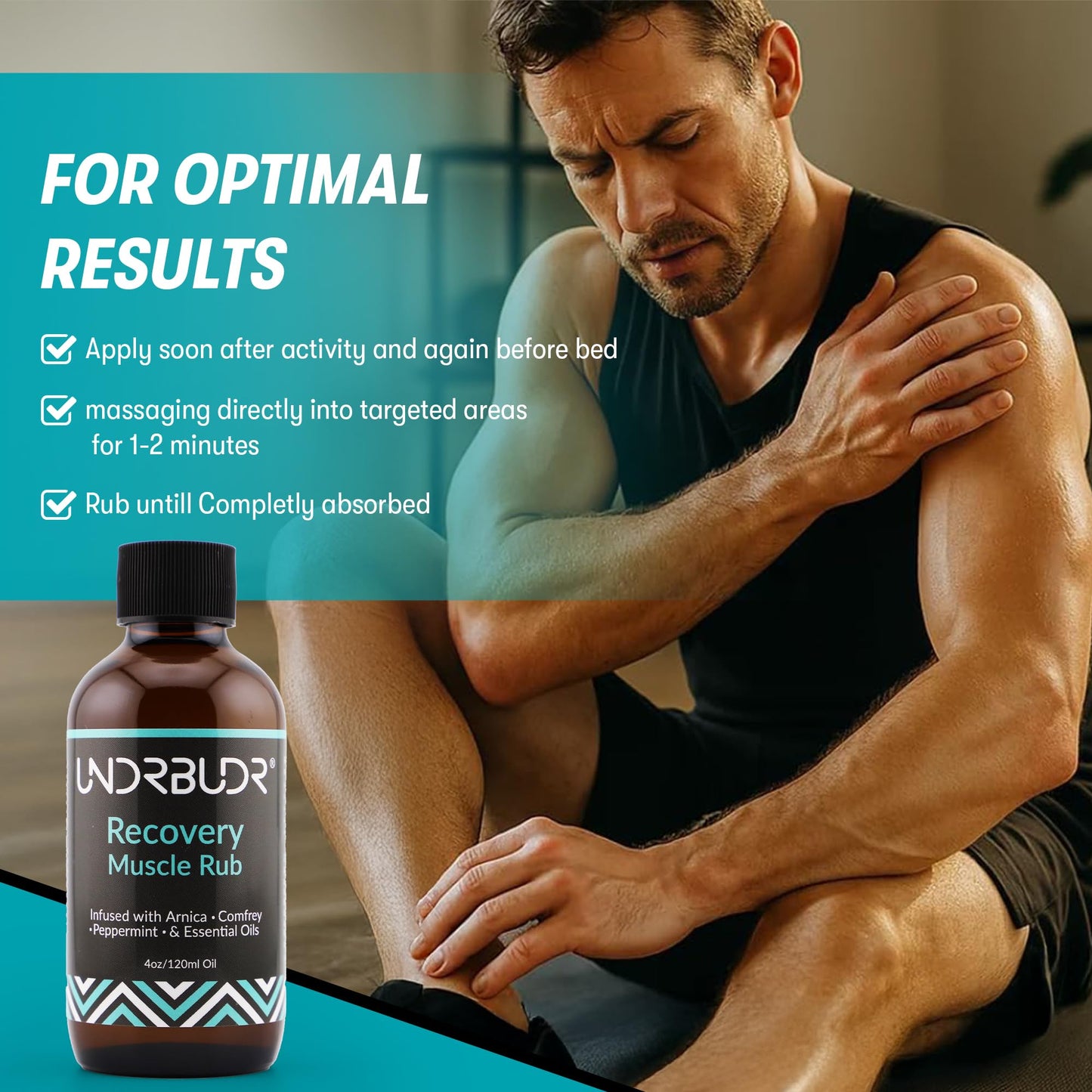 UNDRBUDR Post-Activity Recovery Muscle Rub Oil β Arnica & Comfrey | 4oz