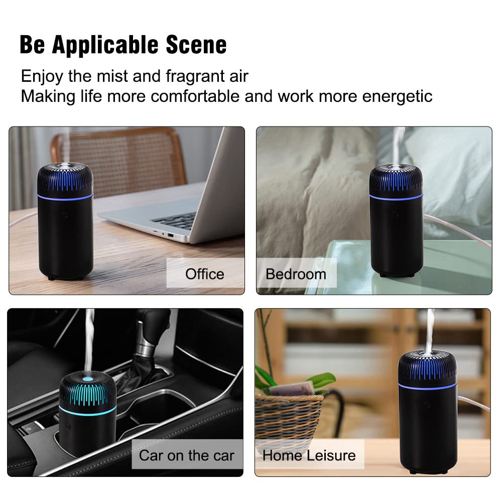 Unee Car Diffuser โ 100ml USB Mini Aromatherapy & Humidifier, Car Air Freshener (Black)