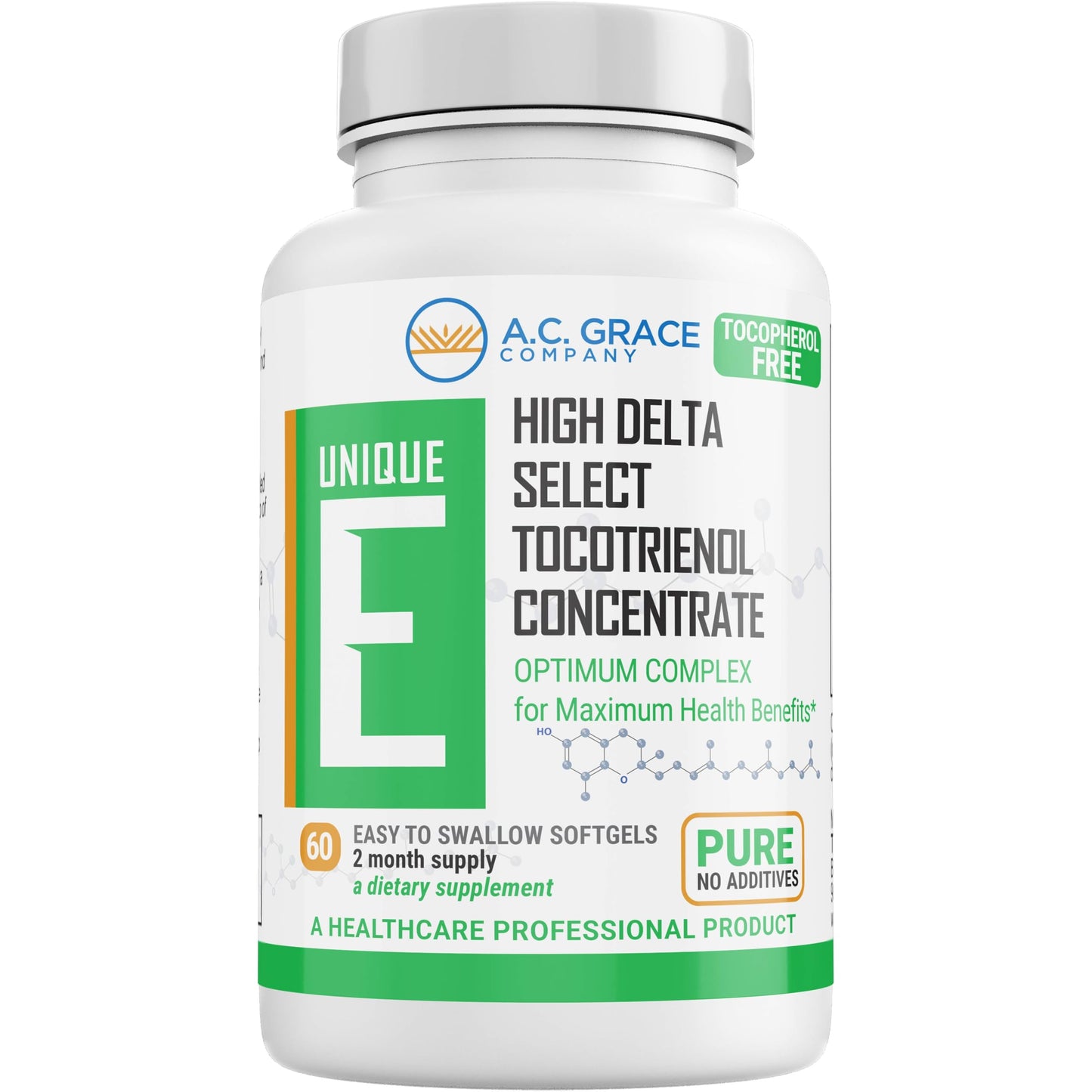 Unique E Tocotrienols โ Tocopherol-Free Softgels (125 mg) 60 Count