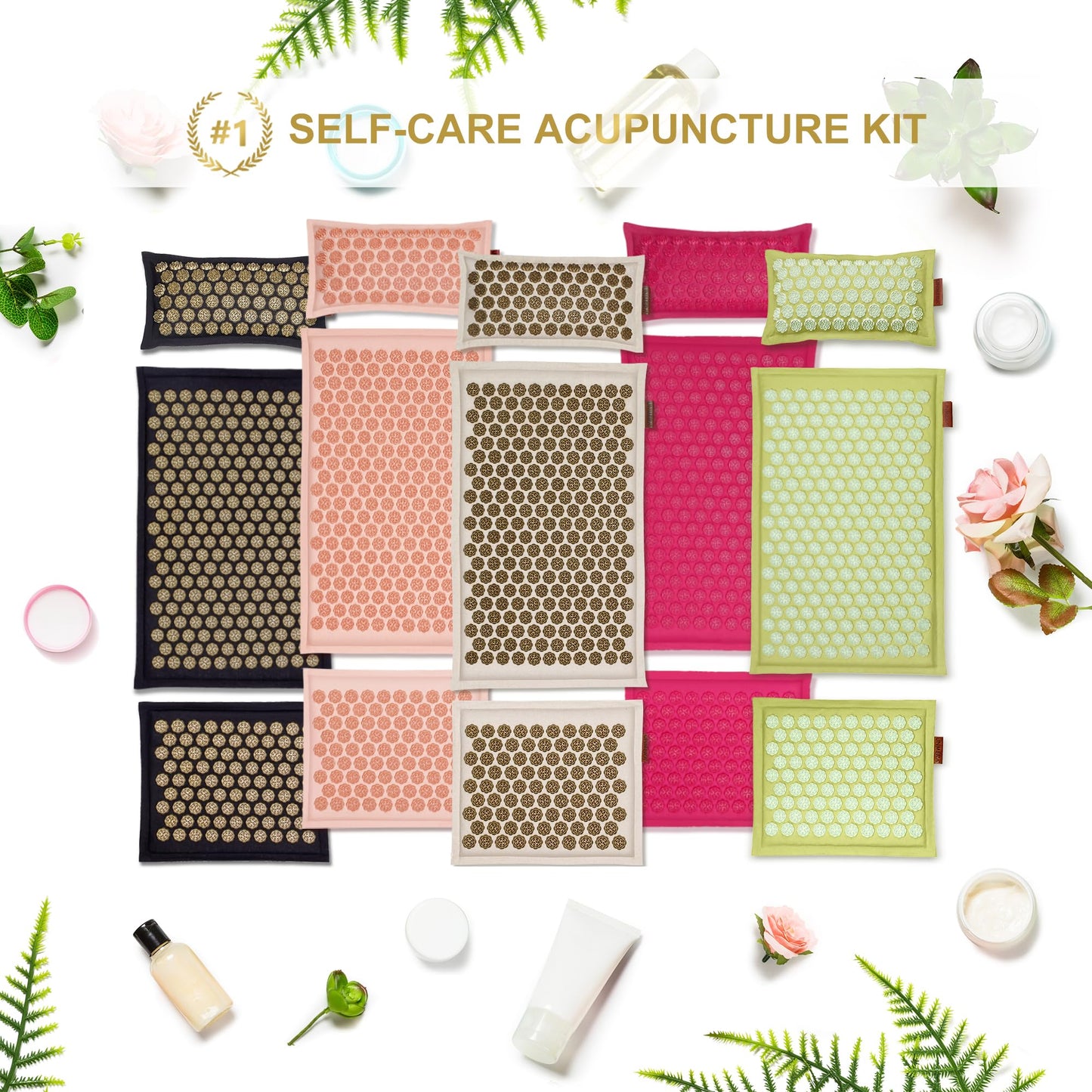 UNMERA Acupressure Mat & Pillow Set โ Natural Linen & Coconut Fiber Filling