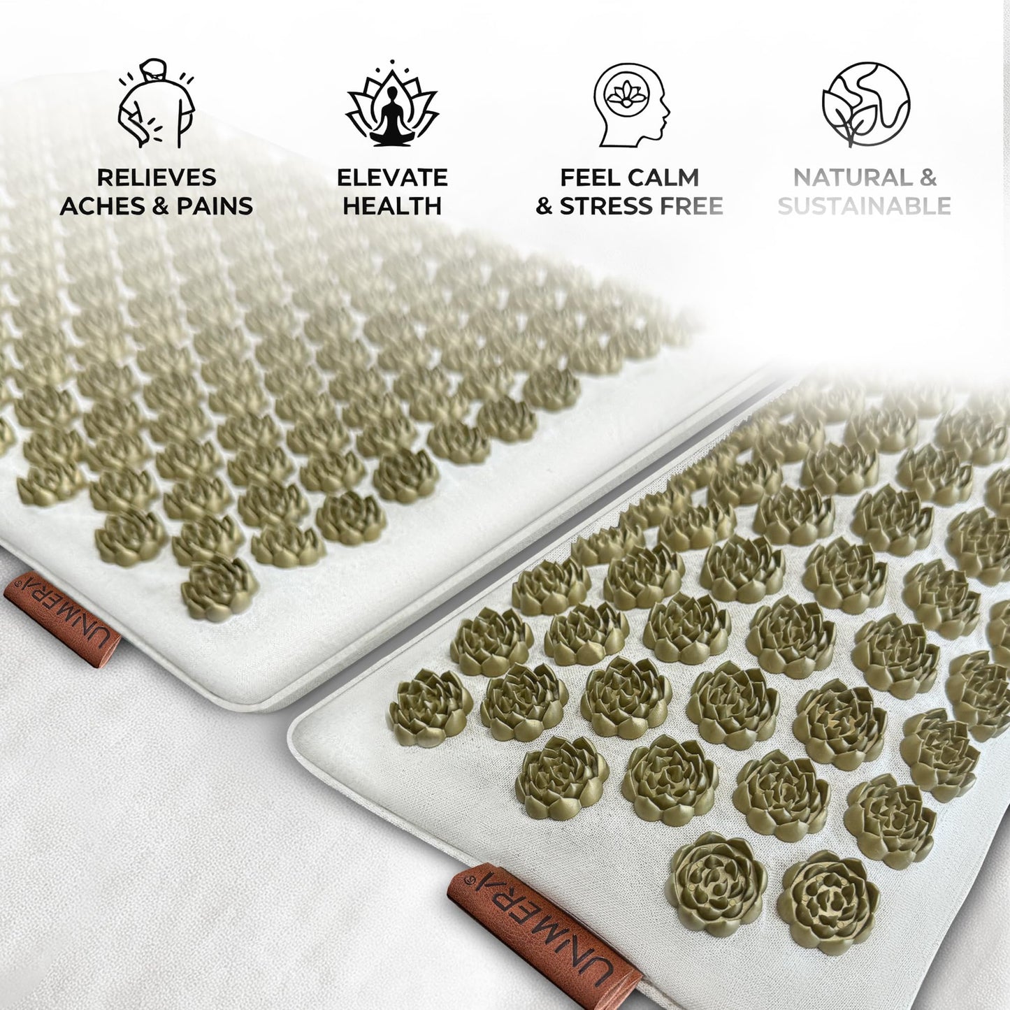 UNMERA Acupressure Mat & Pillow Set โ Heat & Back Pain Relief