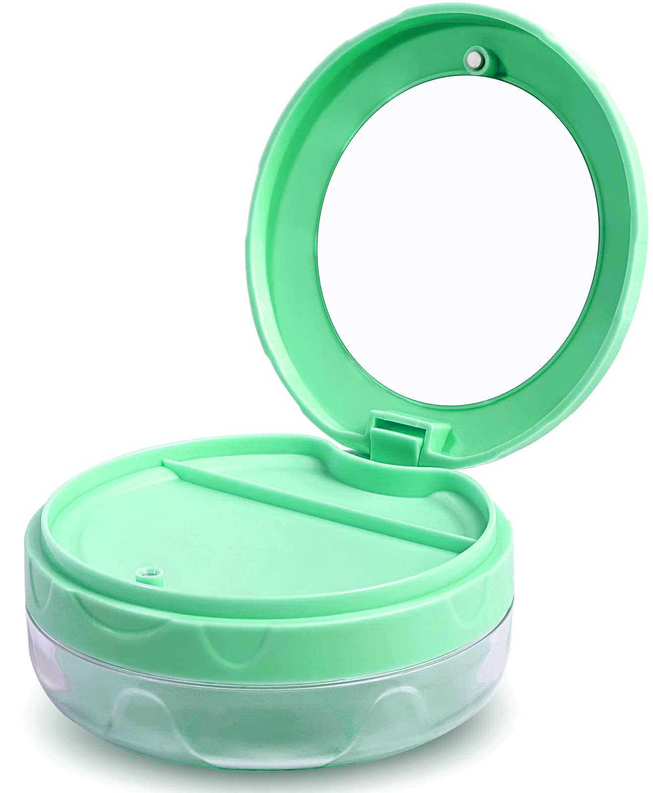 Uouovo Denture Case โ Leak-Proof Retainer Box with Mirror, Travel-Ready