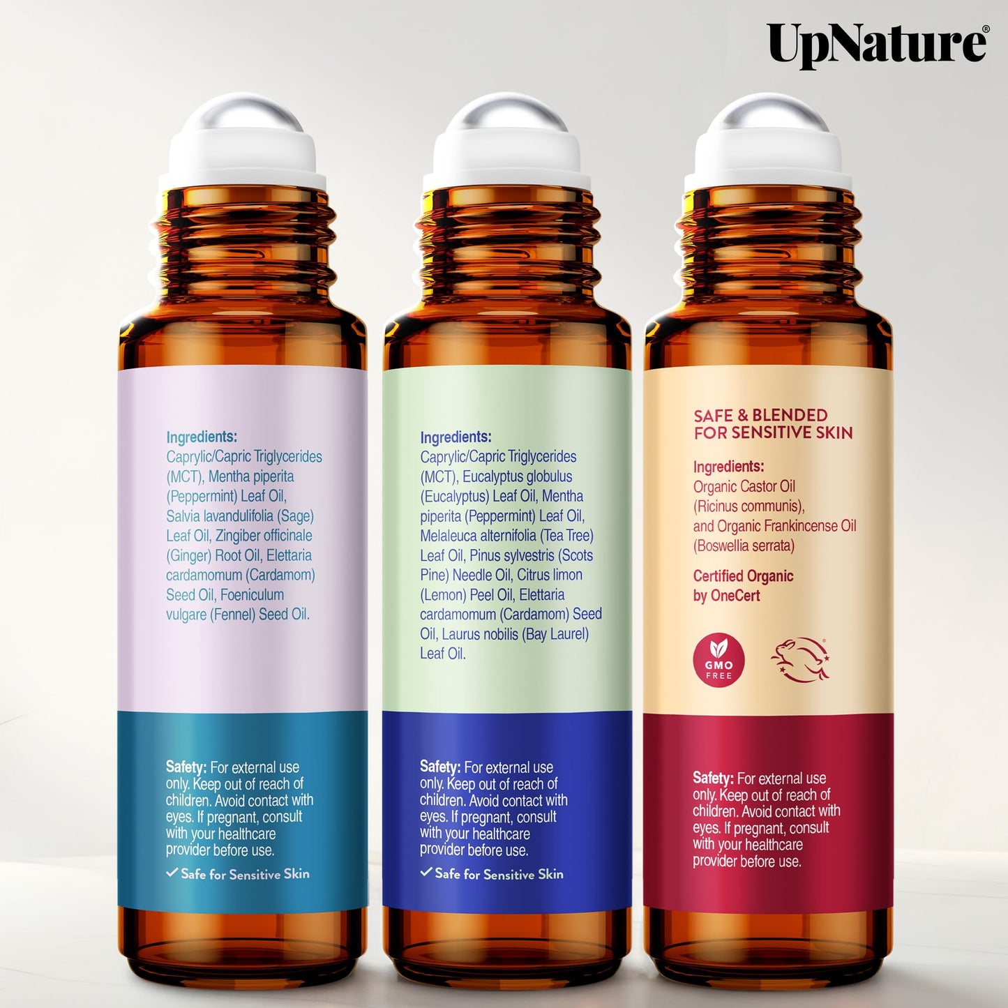 UpNature Essential Oil Roll-On Set โ Calm, Beauty & Breathe | Self-Care Gifts