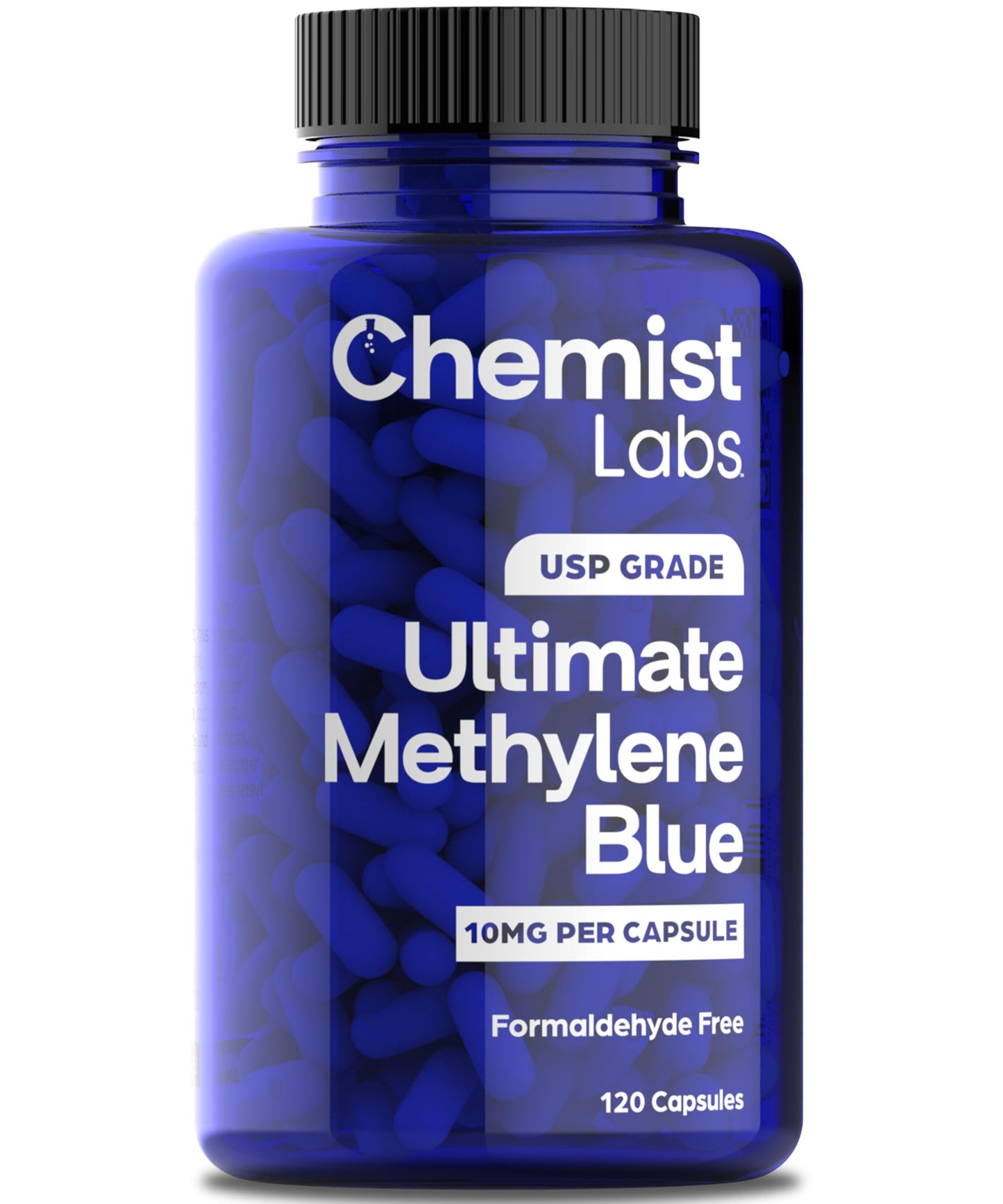 Chemist Labs Methylene Blue Capsules โ USP Grade 99% Purity, Made in USA (120 Count)