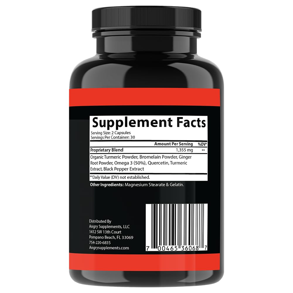 Angry Supplements Turmeric Ginger Maxx 60 Caps โ Wellness & Antioxidants