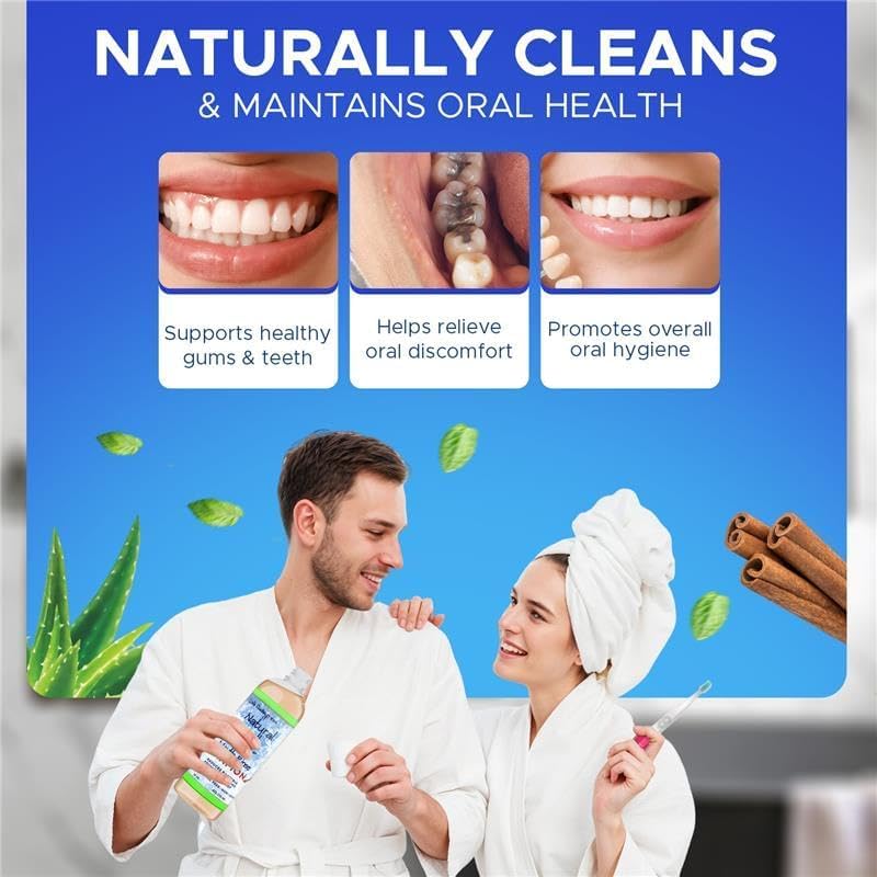 Natural Pink Himalayan Saltwater Mouth Rinse β Organic Mint, Fluoride Free, Non-GMO, 16 oz