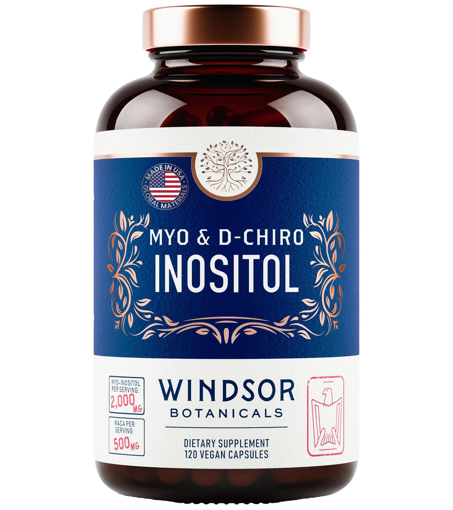Myo & D-Chiro Inositol 40:1 โ 2000 mg Myo-Inositol, Maca & Ashwagandha (120 Veg Caps)