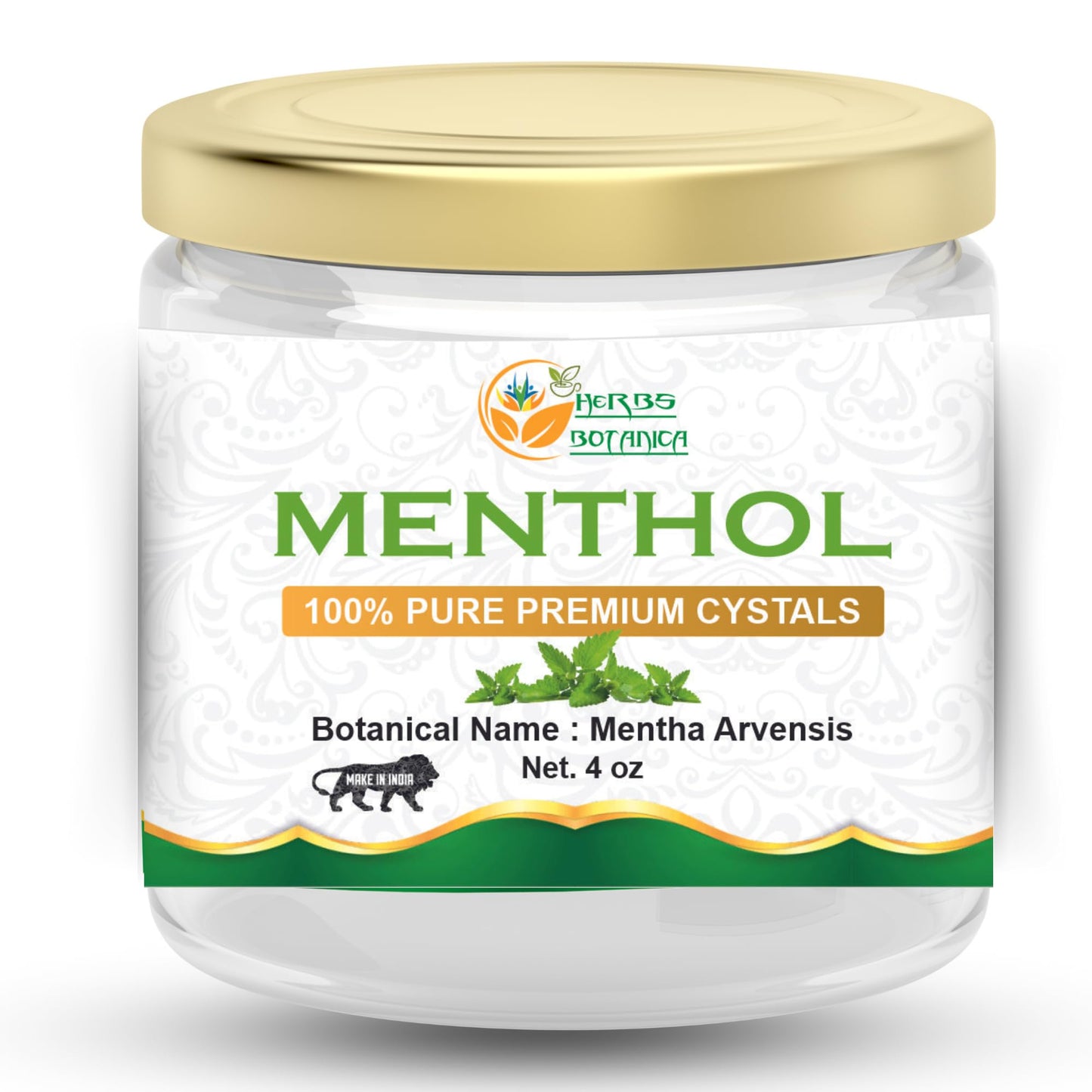 Herbs Botanica Menthol Crystals โ 4 oz USP Food Grade, Mentha Arvensis
