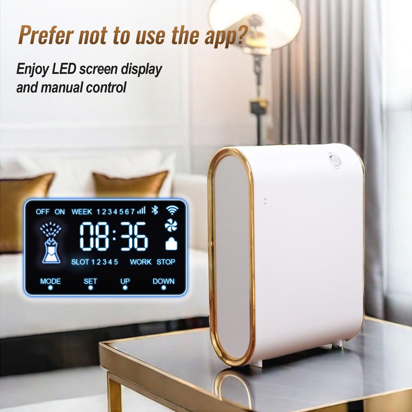 UXIKAPEEN Scent Air Machine β Waterless Diffuser for 1500 Sq Ft, Bluetooth App, White