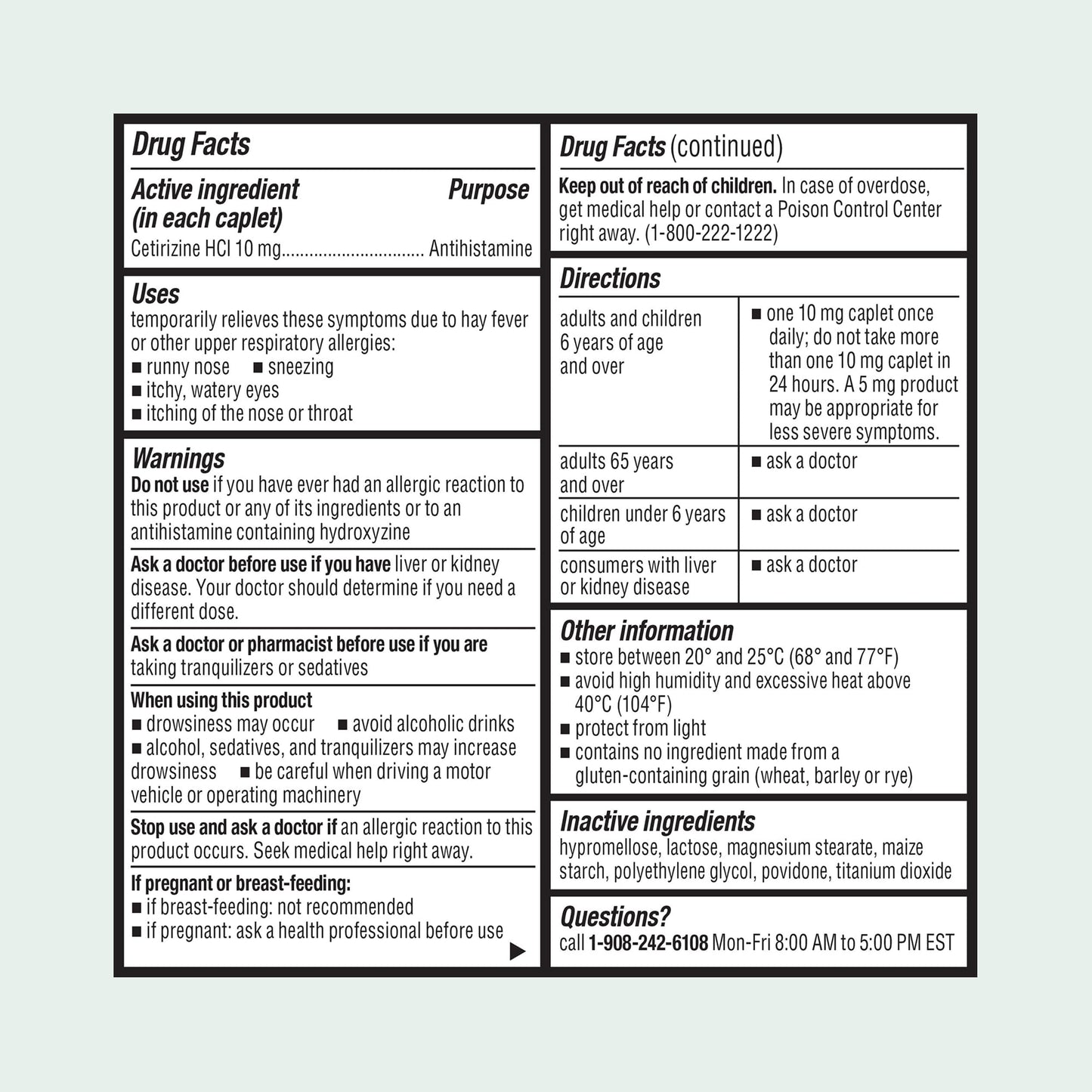ValuMeds 24-Hour Allergy Medicine Cetirizine HCl 10 mg โ 500 Count, Non-Drowsy Pollen Relief