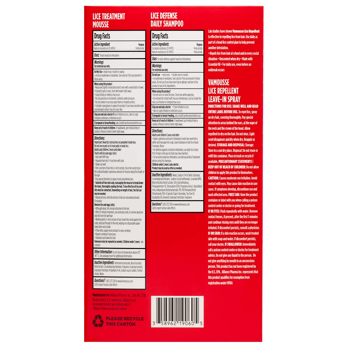 Vamousse PRO Lice Emergency Kit β Fast-Acting Mousse, Daily Shampoo, Repellent & Comb for All Ages