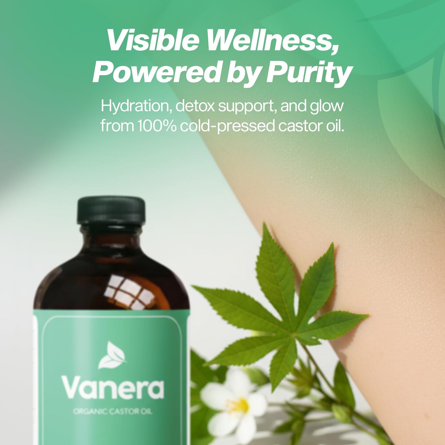 Vanera Castor Oil โ 100% Organic, Cold-Pressed, Hexane-Free (4 oz) 2 Pack