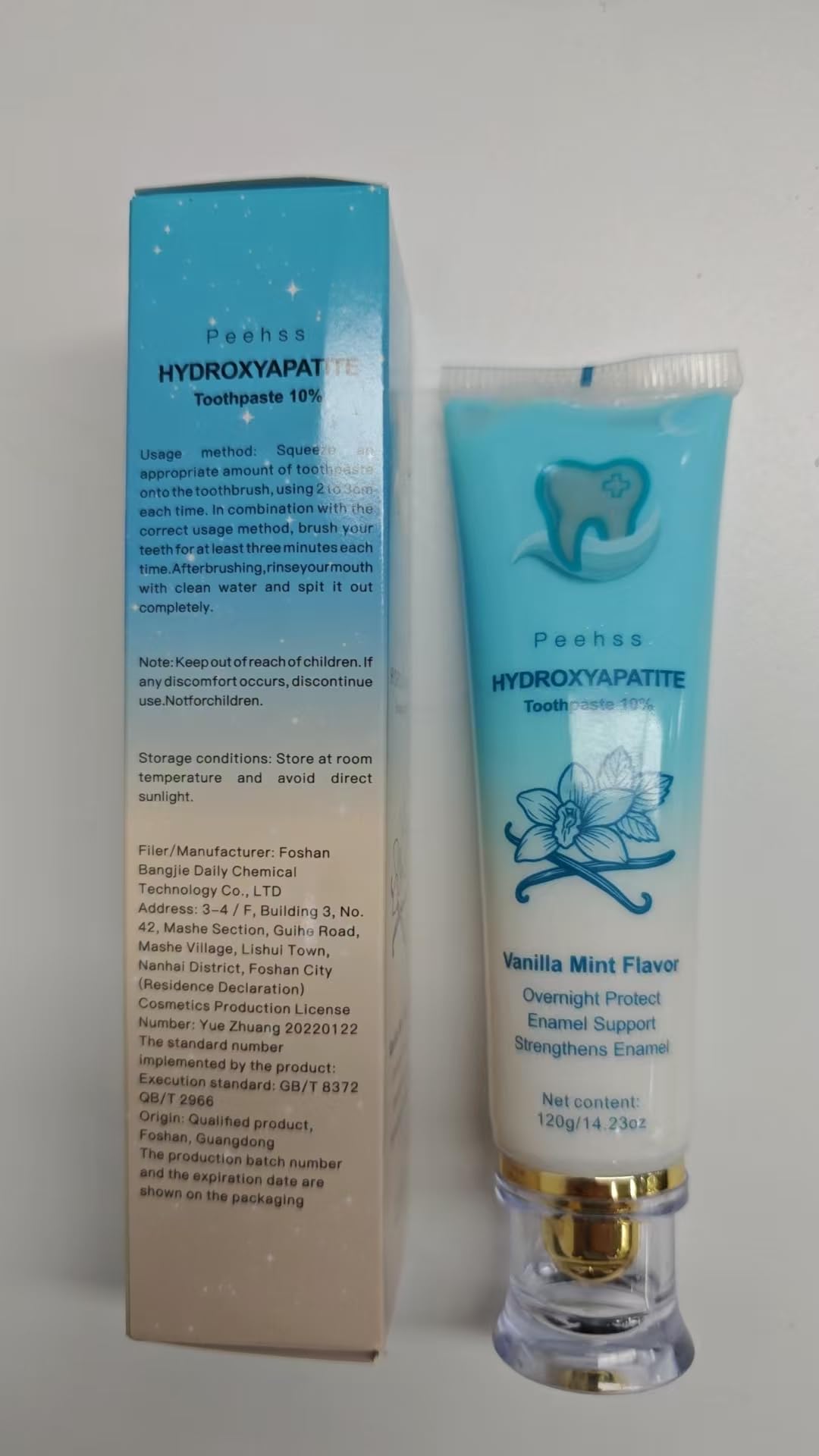 Hydroxyapatite 10% Toothpaste with Niacinamide โ Enamel Repair & Gum Care (Fluoride-Free)