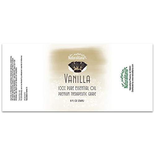 Naturalitana Best Vanilla Essential Oil โ 8oz Bulk | Aromatherapy Diffuser, Soap, Bath Bombs & Candles