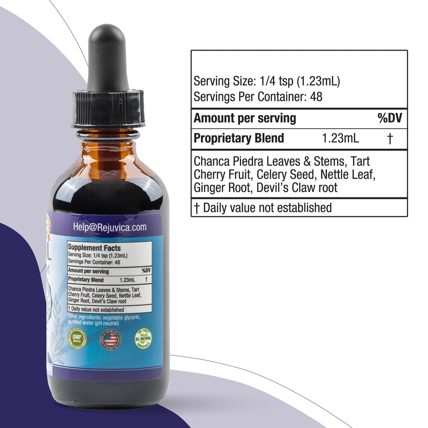 Varicol Uric Acid Support Liquid Drops โ Tart Cherry, Ginger & Chanca Piedra โ Vegan, Sugar-Free (2 oz)