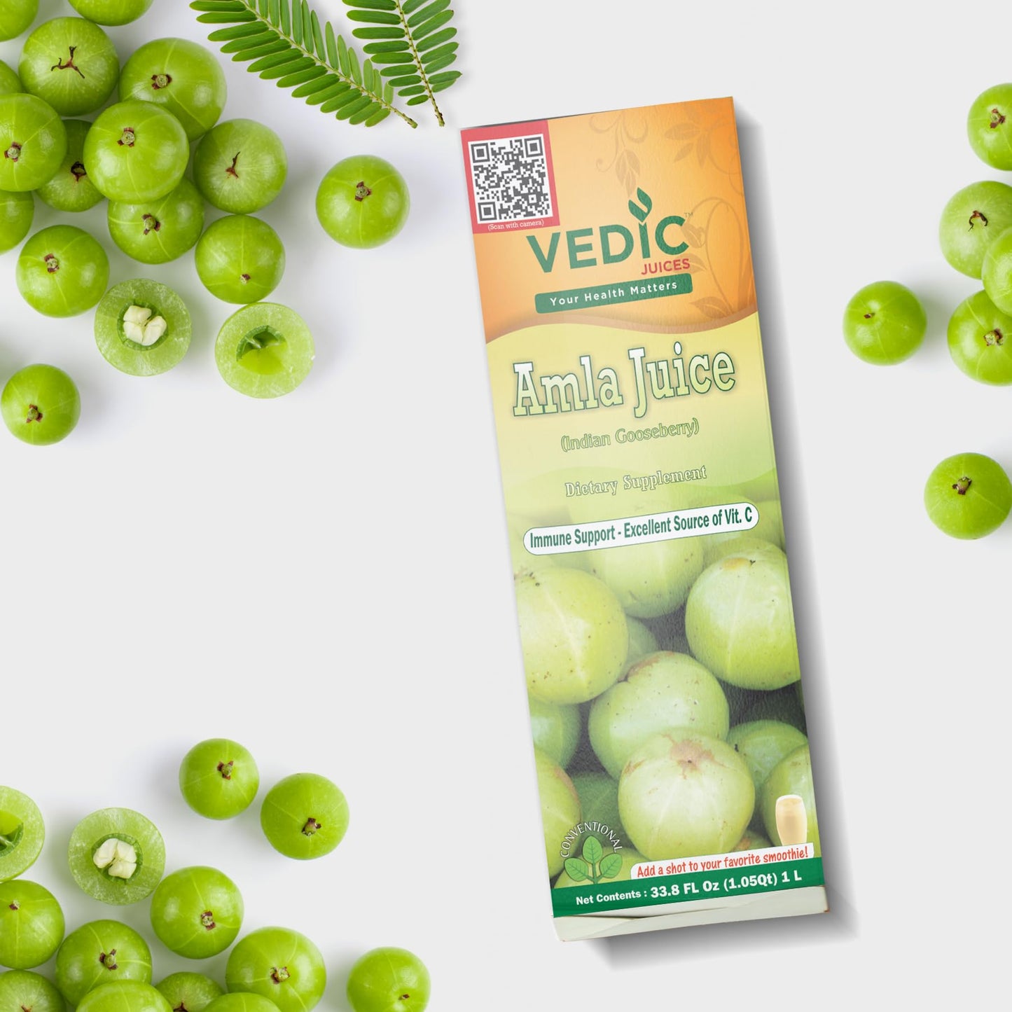 Vedic Juices Amla Juice 1L โ Vitamin C for Gut Health & Hair Growth