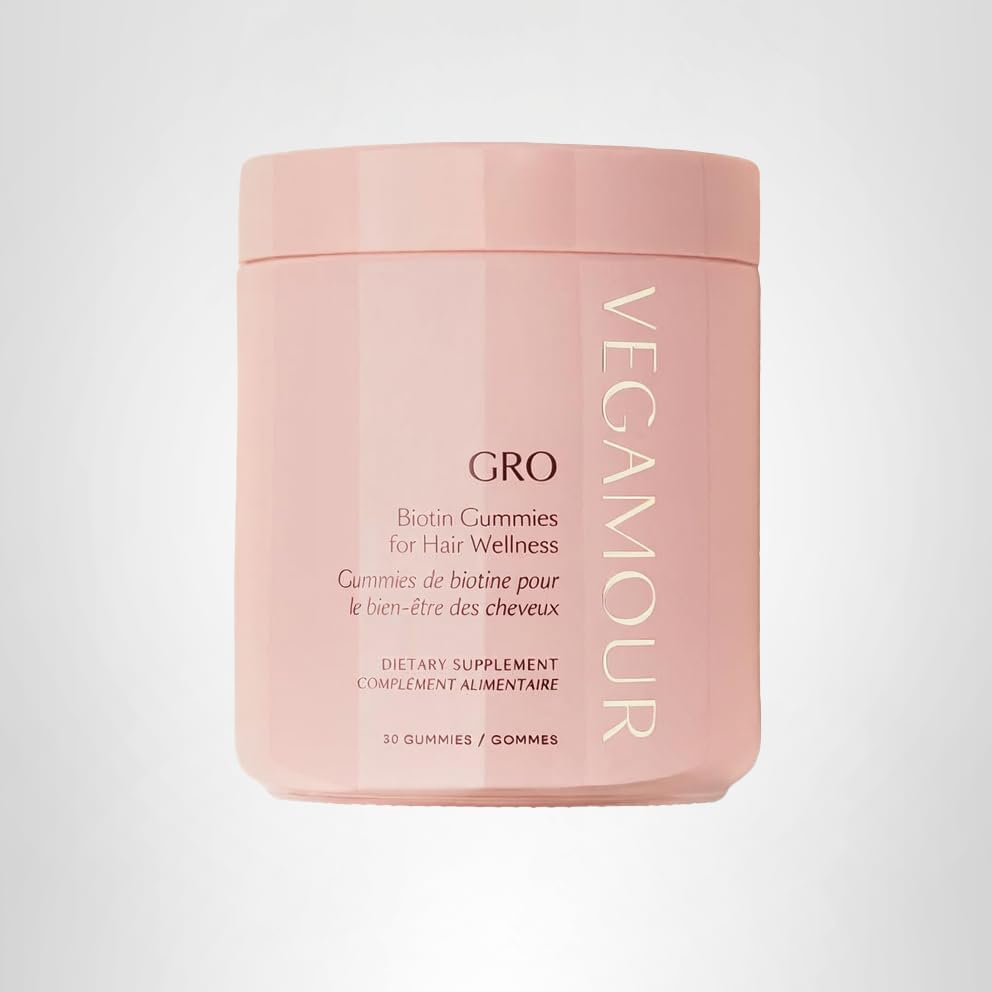VEGAMOUR GRO Biotin Gummies β Strawberry Flavor, 5000 mcg Biotin (30 Ct)