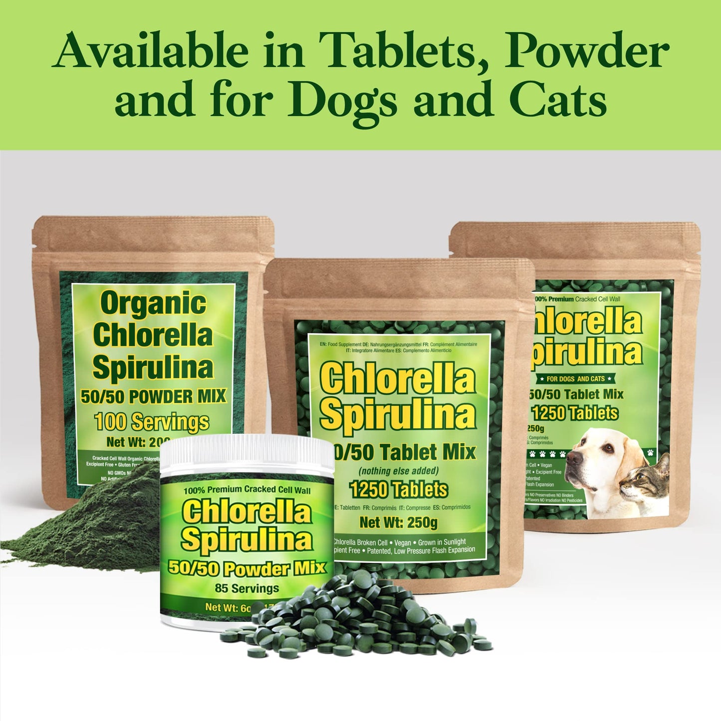 Good Natured Premium Chlorella Spirulina Powder โ 85 Servings, Non-GMO, Sunlight Grown